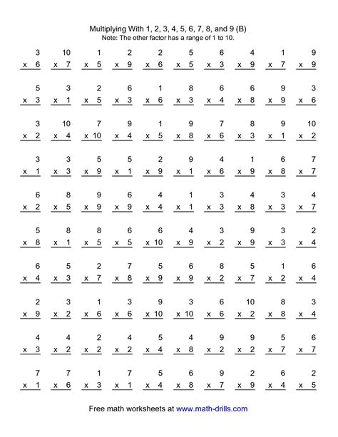 free multiplication timed test.